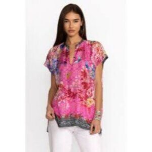 J-77. Johnny Was Bouquet Frame Parade Blouse PInk Small